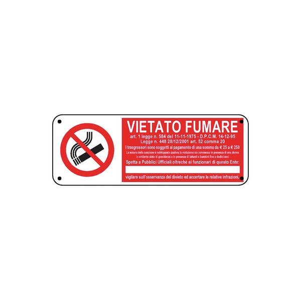 Cartello vietato fumare I trasgressori sono soggetti.. EN ISO 7010